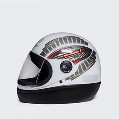 CAPACETE F1R 60 BRANCO GRAFIC