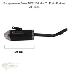ESCAPAMENTO NXR160 MINI TRI PRETO FORTUNA