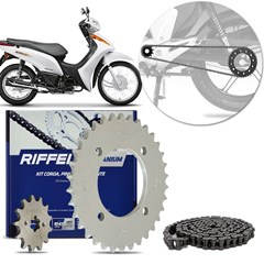 KIT TRANSMISSAO BIZ100 13/15 RIFFEL 1045