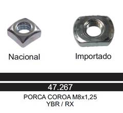 PORCA COROA YBR125/FACTO/CRYPTON115 UNIK