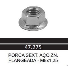 PORCA 8 MM C/FLANGE UNIK