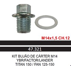 PARAFUSO BUJAO OLEO TIT150 UNIK CH12 14M