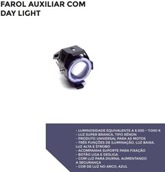 FAROL DE MILHA COR AZUL KGA KIT (PAR)