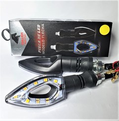 PISCA MOD FLECHA CRISTAL LED PRETO PAR