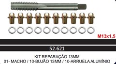 KIT REPARACAO ROSCA 13MM MACHO/BUJAO/ARR