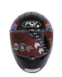 CAPACETE FLY F-9 HG HANS 60 PTO/VERMELHO