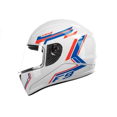 CAPACETE FLY F-9 HG HANS 58 BRANCO/VERMELHO