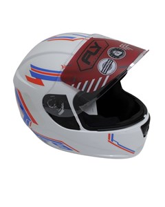 CAPACETE FLY F-9 HG HANS 60 BRANCO/VERMELHO