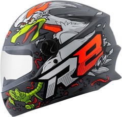 CAPACETE TORK R8 ROCKET CHICKEN 62 CINZA FOSC