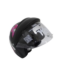 CAPACETE WIND V3 VISOR 56 PRETO/ROSA