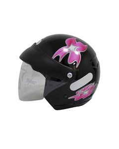 CAPACETE WIND V3 VISOR 58 PRETO/ROSA