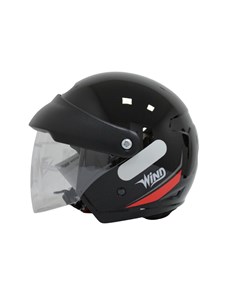 CAPACETE WIND V3 VISOR TECNO 58 PRETO/VERMELH