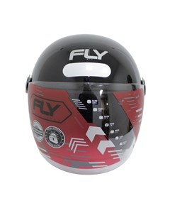 CAPACETE FLY F-17 HG CLASSIC 58 PTO /CINZA