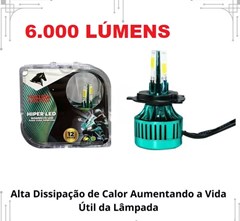 LAMPADA FAROL LED H4 HIPER LED FOCO DUPL