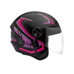 CAPACETE FLY JET HG VORTEX 58 PTO/ROSA