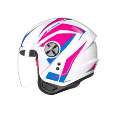 CAPACETE FLY JET HG FREEDOM 56 BRANCO/ROSA