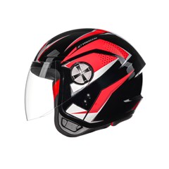CAPACETE FLY JET HG FREEDOM 62 PTO/VERMELHO
