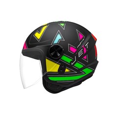CAPACETE FLY JET HG NYTRO 58 PRETO F/COLOR