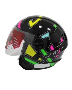 CAPACETE FLY JET HG NYTRO 60 PRETO/COLOR