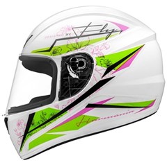 CAPACETE FLY F-9 HG HARMONIA 58 BRANCO/AMAREL