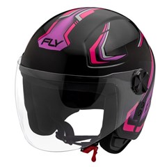 CAPACETE FLY JET HG VORTEX 56 PTO/ROSA