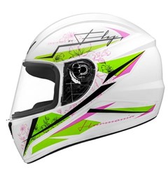 CAPACETE FLY F-9 HG HARMONIA 56 BRANCO/AMAREL